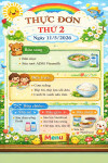 Công khai thực đơn, sổ tính khẩu phần ăn của trẻ ngày 11/5/2026